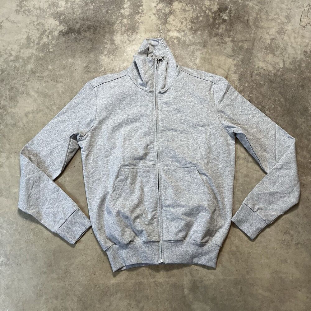 Fiorucci Sweatshirt Mens Large Gray Long Sleeve Graphic Back‎ High Neck Retro